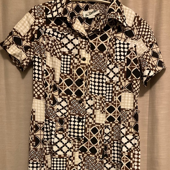 Groovy 1970’s retro pattern midi dress - Picture 9 of 15